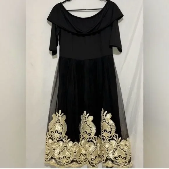 Off Shoulder Lace Tulle dress Size Size 2XL - Picture 1 of 8